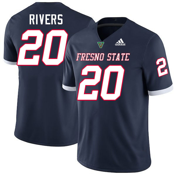 Fresno State Bulldogs #20 Ronnie Rivers College Football Jerseys,Uniforms-Navy